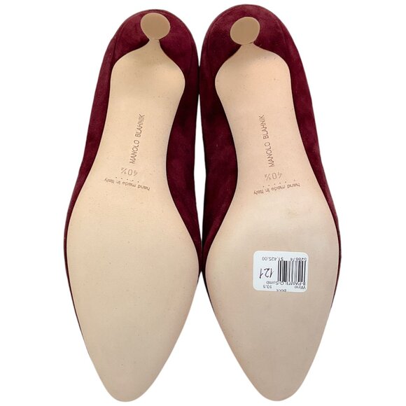 Manolo Blahnik Dark Red Suede Pamfilo 90 Boots - Picture 10 of 12
